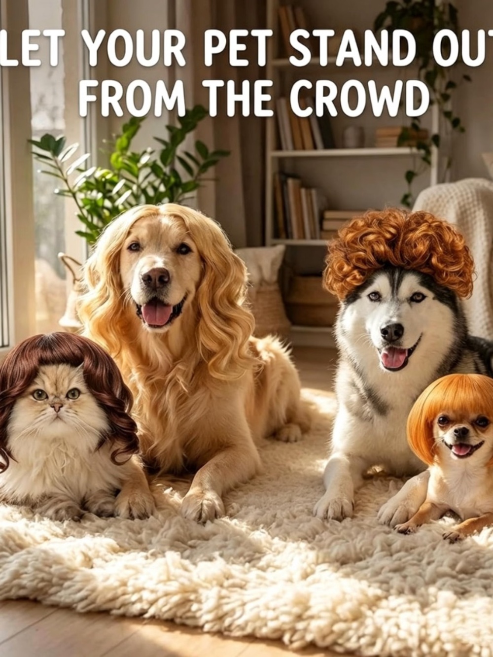 NIB Pet Wigs, Set of 6